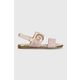 Otroški sandali Michael Kors roza barva - roza. Otroški sandali iz kolekcije Michael Kors. Model je izdelan iz kombinacije tekstilnega materiala in ekološkega usnja. Model z gumijastim podplatom, ki je trpežen in odporen na poškodbe.