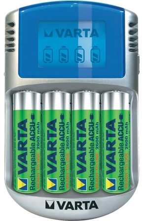 LCD polnilnik Varta + 4 baterije 2500mAh Ready2use