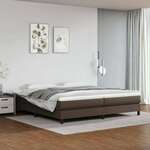 Vidaxl Box spring postelja z vzmetnico rjava 200x200 cm umetno usnje