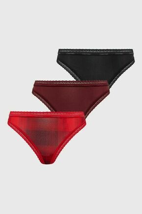 Tangice Calvin Klein Underwear 3-pack - pisana. Spodnjice iz kolekcije Calvin Klein Underwear. Model izdelan iz elastične pletenine. V kompletu so trije pari.