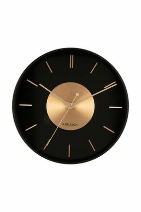 Stenska ura Karlsson - črna. Stenska ura iz kolekcije Karlsson. Model izdelan iz kovine.