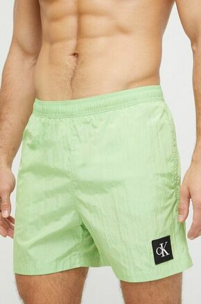 Kopalne kratke hlače Calvin Klein zelena barva - zelena. Kopalne kratke hlače iz kolekcije Calvin Klein. Model izdelan iz enobarvnega materiala.