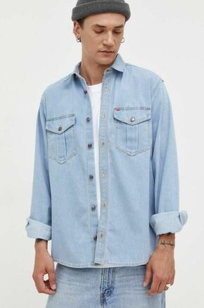 Jeans srajca HUGO moška - modra. Srajca iz kolekcije HUGO