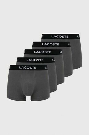 Boksarice Lacoste moške - siva. Boksarice iz kolekcije Lacoste. Model izdelan iz elastične pletenine. V kompletu je pet parov.