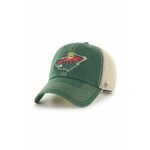 Kapa s šiltom 47 brand NHL Minnesota Wild zelena barva, H-TRWLR29GWP-DG - zelena. Kapa s šiltom vrste trucker iz kolekcije 47 brand. Model izdelan iz pletenine z nalepko.
