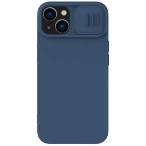Nillkin camshield svilnato silikonsko ohišje iPhone 14 plus ovitek s pokrovom kamere modro