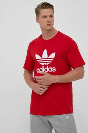 Bombažna kratka majica adidas Originals rdeča barva - rdeča. Lahkotna kratka majica iz kolekcije adidas Originals