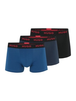 Boksarice HUGO 3-pack moški - modra. Boksarice iz kolekcije HUGO. Model izdelan iz elastične pletenine. V kompletu so trije pari.
