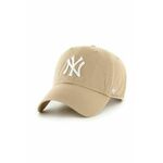 Bombažna bejzbolska kapa 47 brand MLB New York Yankees bež barva, B-NLRGW17GWS-KHD - bež. Kapa s šiltom vrste baseball iz kolekcije 47 brand. Model izdelan iz pletenine z nalepko.