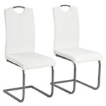 vidaXL Jedilni stol 2 kosa umetno usnje 43x55x100 cm bele barve