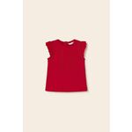 Otroški bombažen top Mayoral rdeča barva - rdeča. Otroške kratka majica iz kolekcije Mayoral. Model izdelan iz tanke, elastične pletenine. Lahek in udoben model, idealen za vsakodnevno nošenje.