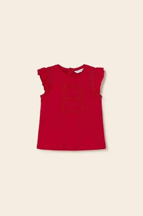 Otroški bombažen top Mayoral rdeča barva - rdeča. Otroške kratka majica iz kolekcije Mayoral. Model izdelan iz tanke