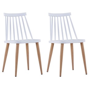 VidaXL Jedilni stoli 2 kosa bela plastika