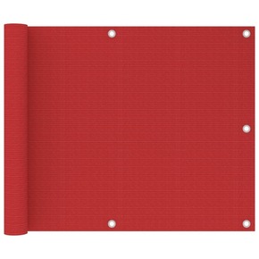 VidaXL Balkonsko platno rdeče 75x500 cm HDPE