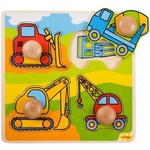 Bigjigs Toys Vkladacie puzzle stavebné stroje