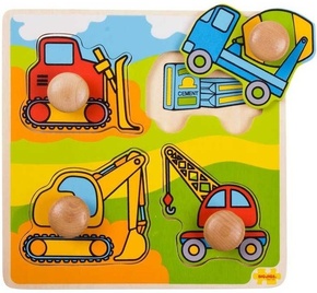 Bigjigs Toys Vkladacie puzzle stavebné stroje