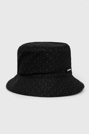 Bombažni klobuk Calvin Klein črna barva - črna. Klobuk iz kolekcije Calvin Klein. Model z ozkim robom