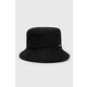 Bombažni klobuk Calvin Klein črna barva - črna. Klobuk iz kolekcije Calvin Klein. Model z ozkim robom, izdelan iz vzorčastega materiala.