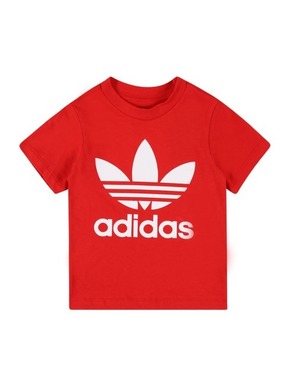 Otroška bombažna majica adidas Originals rdeča barva - rdeča. Kratka majica za dojenčka iz kolekcije adidas Originals. Model izdelan iz pletenine s potiskom.