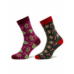 Rainbow Socks Set 2 parov moških visokih nogavic Xmas Socks Balls Adults Gifts Pak 2 Zelena