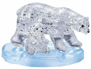 WEBHIDDENBRAND 3D kristalna sestavljanka Polarni medved z mladičem / 40 kosov