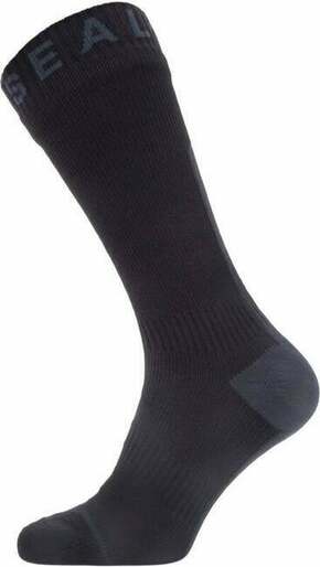Sealskinz Waterproof All Weather Mid Length Sock with Hydrostop Black/Grey L Kolesarske nogavice