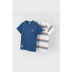 Otroška bombažna kratka majica Mayoral 2-pack - modra. Otroške kratka majica iz kolekcije Mayoral. Model izdelan iz tanke, rahlo elastične pletenine.