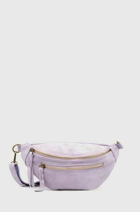 Semiš torbica za okoli pasu Answear Lab vijolična barva - vijolična. Majhna pasna torbica iz kolekcije Answear Lab. Model na zapenjanje
