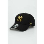 Kapa s šiltom 47 brand MLB New York Yankees črna barva - črna. Kapa s šiltom vrste baseball iz kolekcije 47 brand. Model izdelan iz enobarvnega materiala z dodatki.