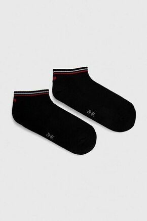 Nogavice Tommy Hilfiger 2-pack črna barva - črna. Kratke nogavice iz kolekcije Tommy Hilfiger. Model izdelan iz fleksibilnega