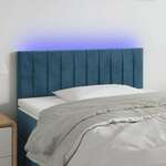 vidaXL LED posteljno vzglavje temno modro 90x5x78/88 cm žamet