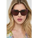 Sončna očala Gucci ženski, rjava barva - rjava. Sončna očala iz kolekcije Gucci. Model z enobarvnimi stekli in okvirji iz plastike. Ima filter UV 400.