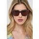 Sončna očala Gucci ženski, rjava barva - rjava. Sončna očala iz kolekcije Gucci. Model z enobarvnimi stekli in okvirji iz plastike. Ima filter UV 400.