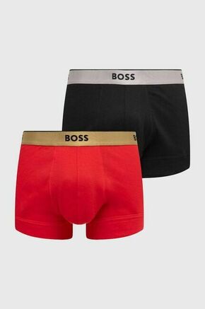 Bombažne spodnjice BOSS 2-pack rdeča barva - rdeča. Spodnje hlače iz kolekcije BOSS. Model izdelan iz gladke