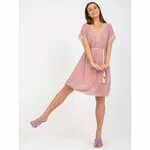 ITALY MODA Ženska obleka z V-izrezom SHARON roza svetlo roza DHJ-SK-1508.12_387965 Univerzalni