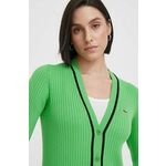 Pulover Lacoste ženski, zelena barva - zelena. Pulover iz kolekcije Lacoste. Model izdelan iz elastične pletenine. Model iz izjemno udobne tkanine z visoko vsebnostjo viskoze.