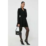 Obleka Silvian Heach črna barva - črna. Obleka iz kolekcije Silvian Heach. Model izdelan iz enobarvne tkanine. Poliester zagotavlja večjo odpornost na gubanje.