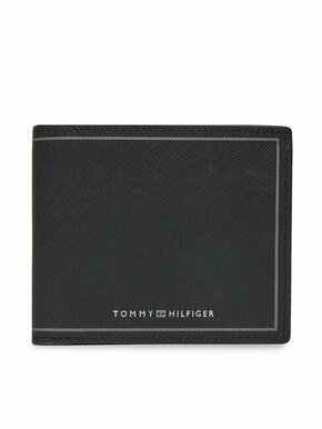 Tommy Hilfiger Velika moška denarnica Th Saffiano Cc And Coin AM0AM11859 Črna
