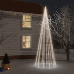 Božično drevo s konico 732 hladno belih LED lučk 500 cm
