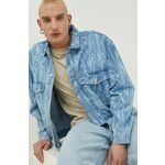 Jeans jakna Tommy Jeans moška - modra. Jakna iz kolekcije Tommy Jeans. Nepodložen model, izdelan iz iz jeansa. Model iz zračne bombažne tkanine.