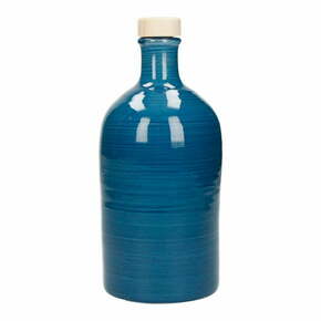Modra keramična steklenička za olje Brandani Maiolica