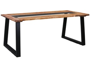 VIDAXL Jedilna miza 180x90x75 cm trden akacijev les in steklo