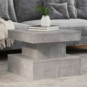 VidaXL Klubska mizica z LED lučkami betonsko siva 50x50x40 cm