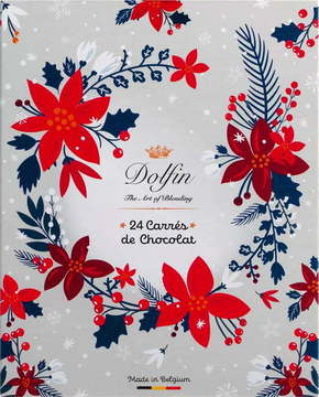 Dolfin 24 mini čokoladnih ploščic Carré Winter Flower - 108 g