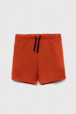 Bombažne kratke hlače United Colors of Benetton oranžna barva - oranžna. Otroški kratke hlače iz kolekcije United Colors of Benetton. Model izdelan iz tanke