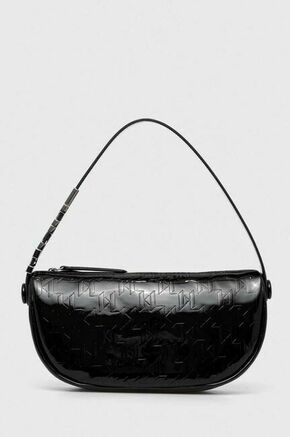Torbica Karl Lagerfeld črna barva - črna. Srednje velika torbica iz kolekcije Karl Lagerfeld. Model na zapenjanje