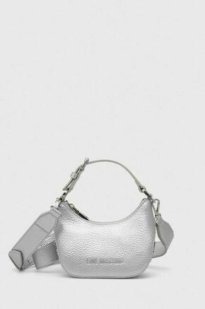 Torbica Love Moschino srebrna barva - srebrna. Majhna torbica iz kolekcije Love Moschino. Model na zapenjanje