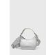 Torbica Love Moschino srebrna barva - srebrna. Majhna torbica iz kolekcije Love Moschino. Model na zapenjanje, izdelan iz umetnega usnja, ki ga je enostavno čistiti in negovati.