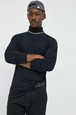 Bombažna majica z dolgimi rokavi Abercrombie &amp; Fitch črna barva - črna. Majica z dolgimi rokavi iz kolekcije Abercrombie &amp; Fitch. Model izdelan iz tanke