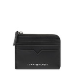 Usnjena denarnica Tommy Hilfiger moški, črna barva - črna. Mala denarnica iz kolekcije Tommy Hilfiger. Model izdelan iz naravnega usnja.